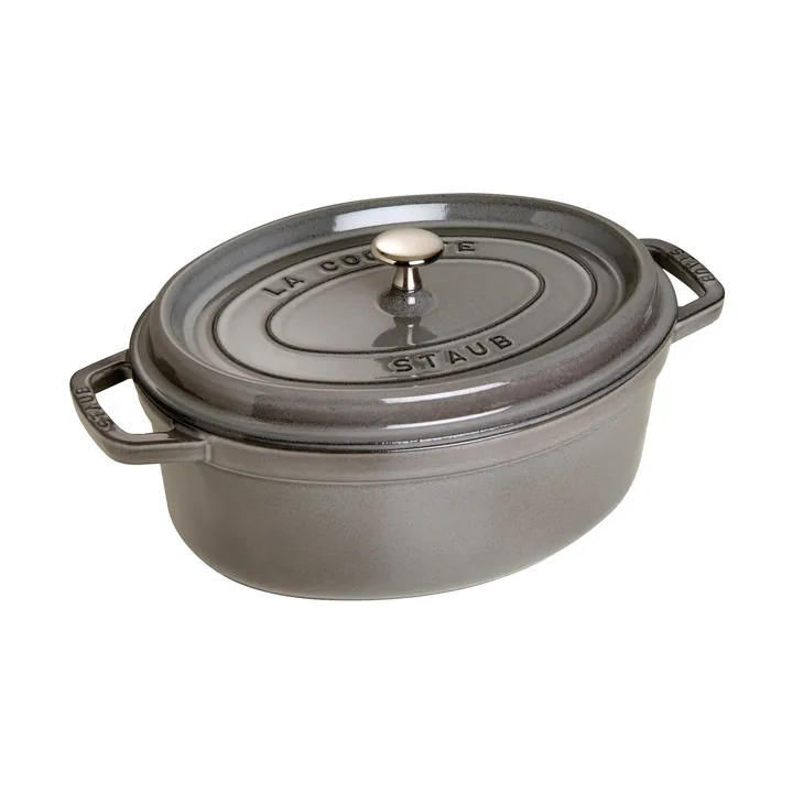 Staub La Cocotte oval pot cast iron 8 L - Graphite gray - STAUB