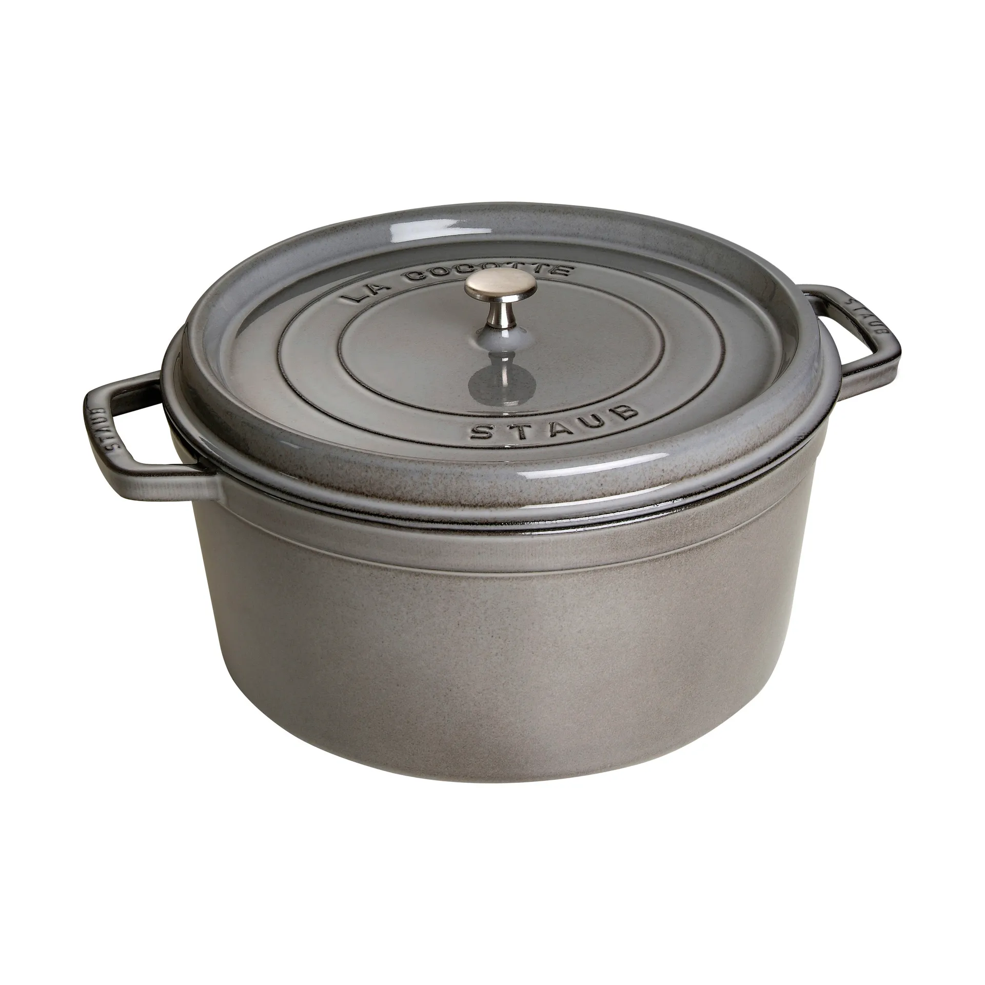 Staub La Cocotte round casserole cast iron 12.6 L, Graphite gray STAUB
