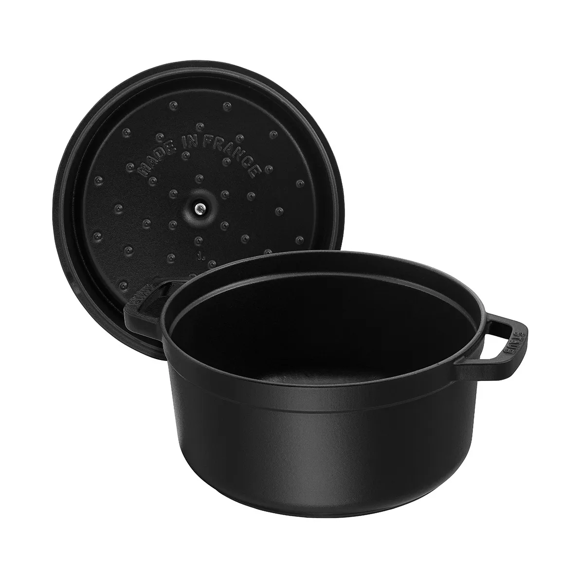 Staub La Cocotte round casserole cast iron 8.4 L, Black STAUB
