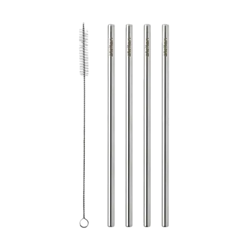 Stelton reusable straws 4-pack - Steel - Stelton