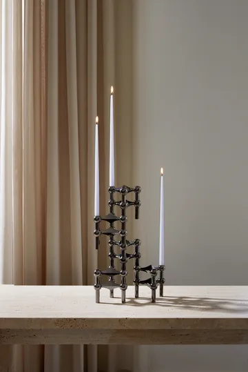 Nagel candle holder - Black chrome - STOFF Nagel