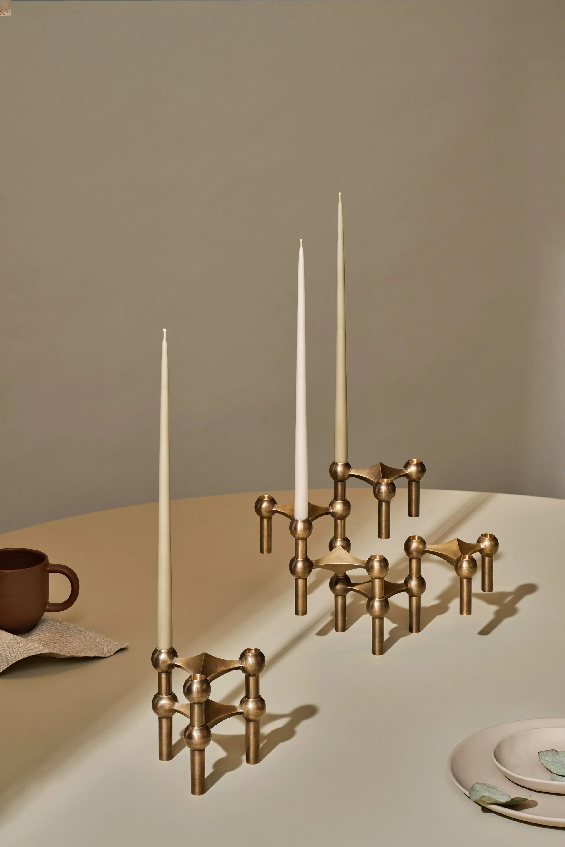 Nagel candle holder, Bronzed brass STOFF Nagel