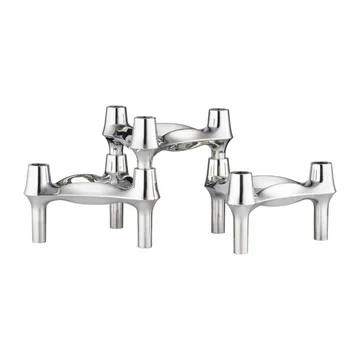 STOFF Nagel BMF candle holder 3-pack - Chrome - STOFF Nagel
