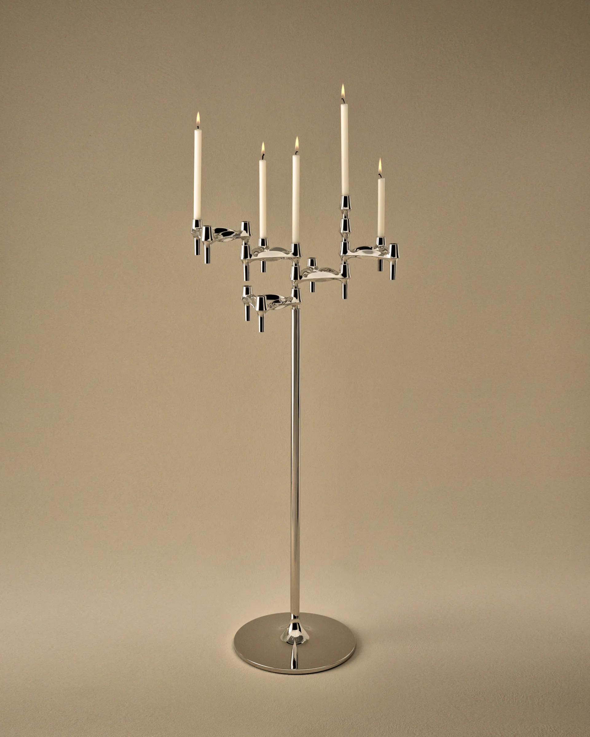 STOFF Nagel BMF candle holder 3-pack, Chrome STOFF Nagel
