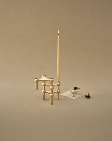 STOFF Nagel candle sticks 3-pack - Brushed brass - STOFF Nagel