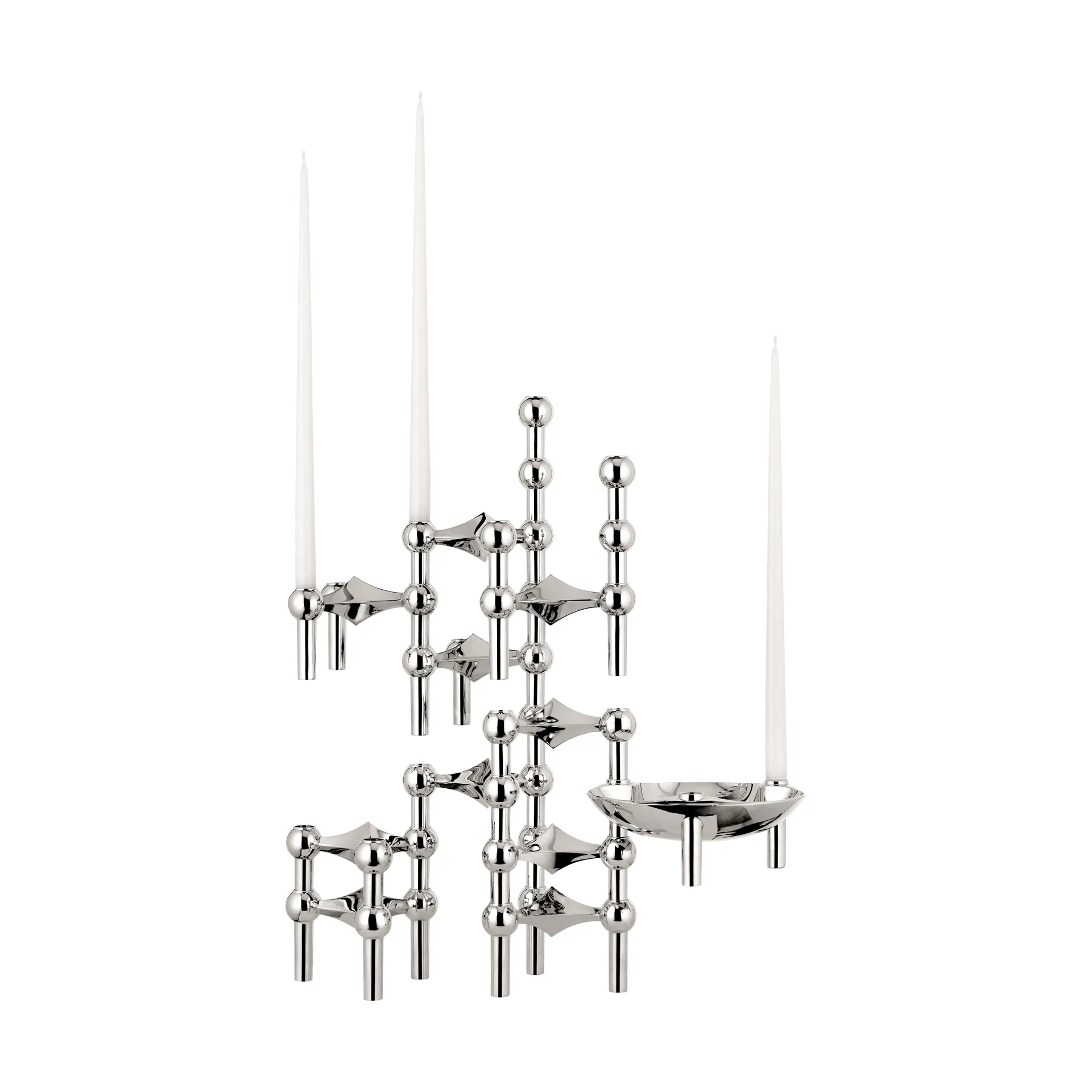 STOFF Nagel candle sticks 3-pack, chromium STOFF Nagel