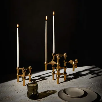 STOFF Nagel tapered candle by ester & erik 6-pack - Taupe - STOFF Nagel