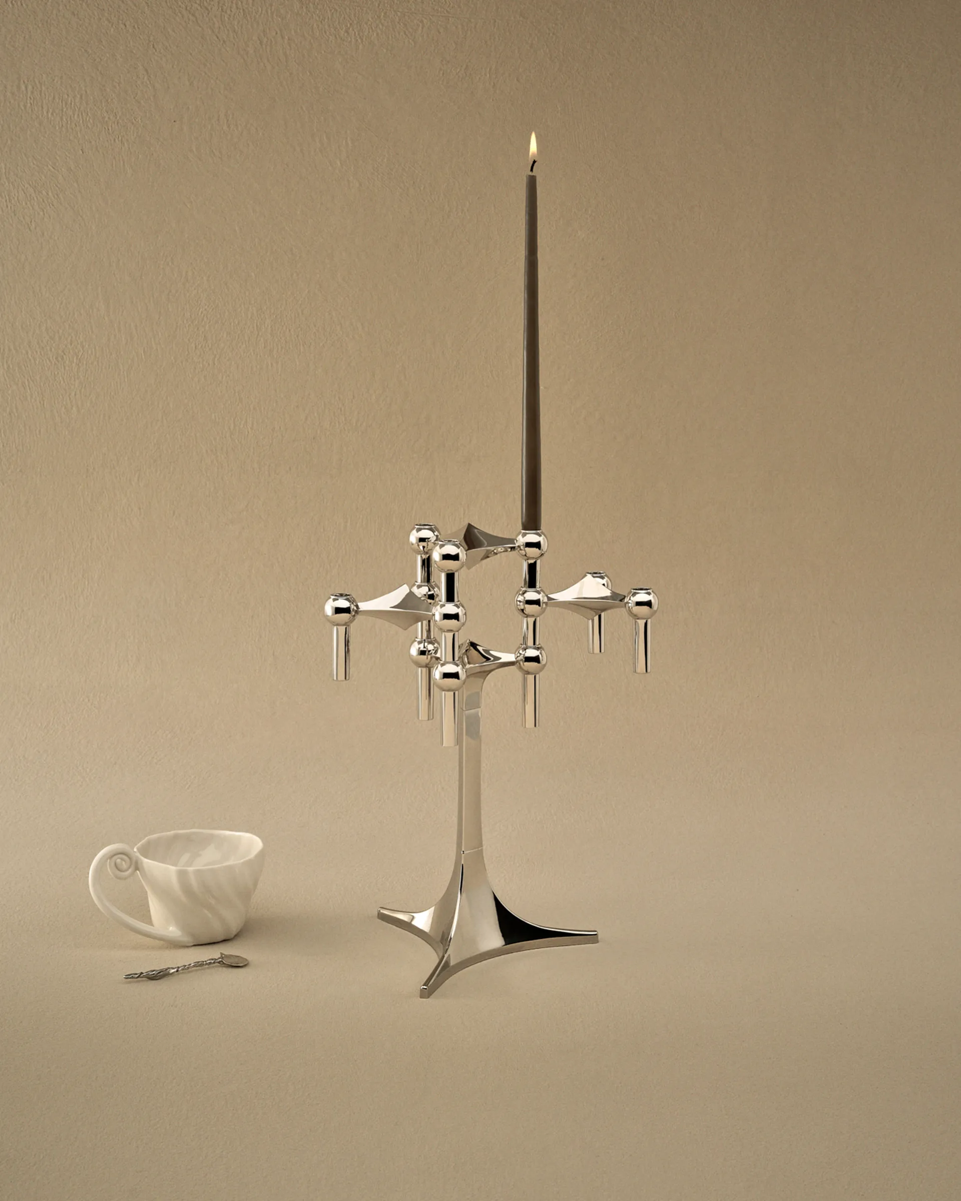 STOFF Nagel tapered candle by ester & erik 6-pack, Taupe STOFF Nagel