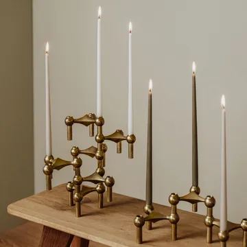 STOFF Nagel tapered candle by ester & erik 6-pack - Taupe - STOFF Nagel