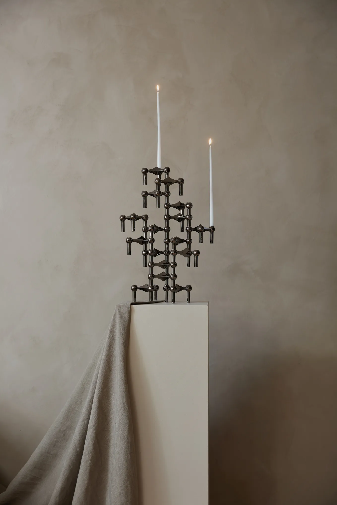 STOFF Nagel tapered candle by ester & erik 6-pack, White STOFF Nagel