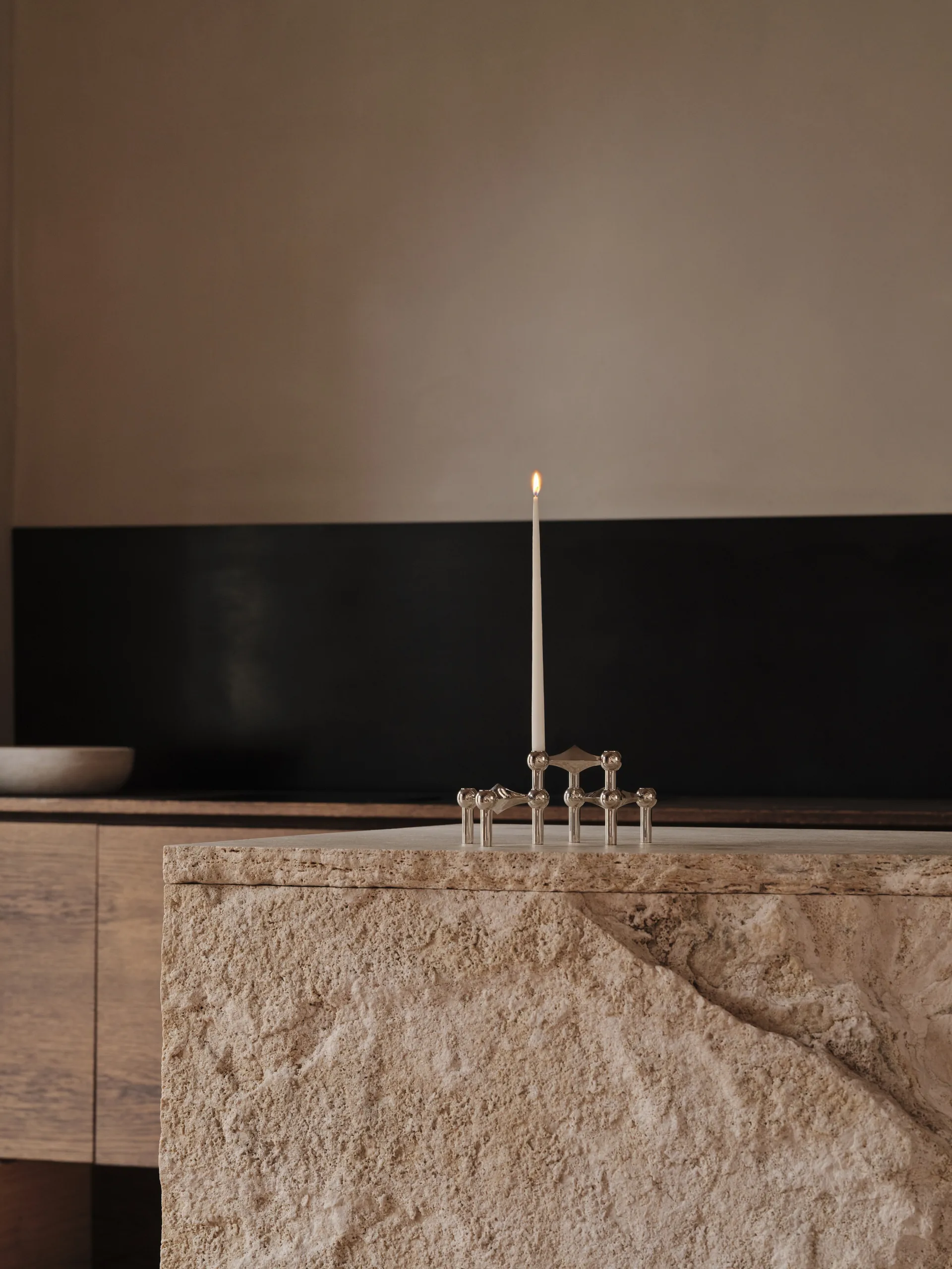 STOFF Nagel tapered candle by ester & erik 6-pack, White STOFF Nagel