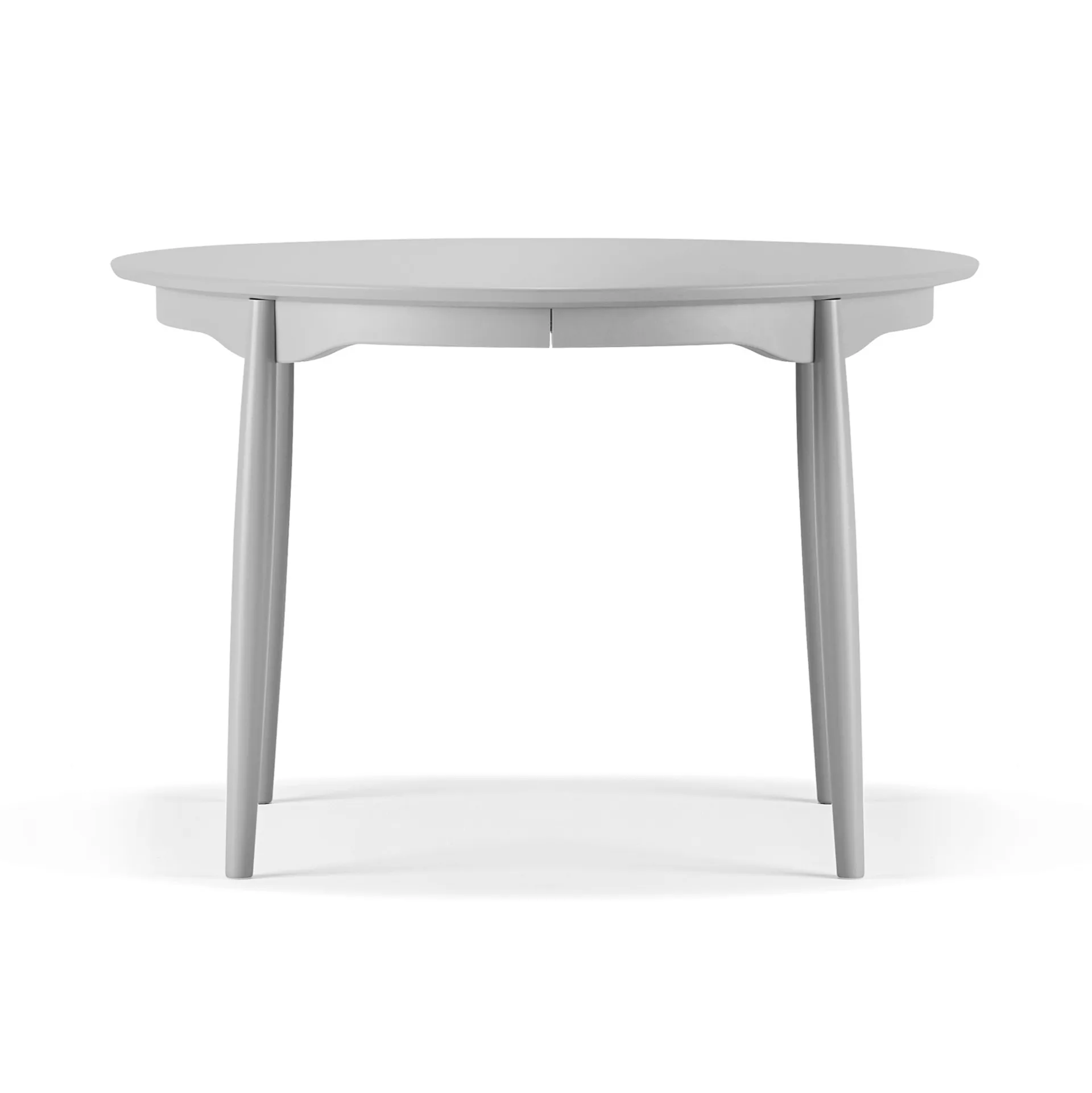 Carl extendable dining table, Birch light grey 51, Ø115 cm Stolab