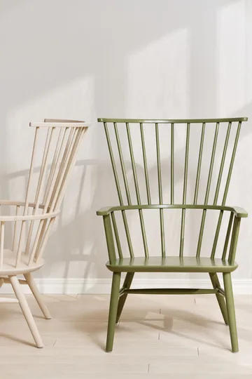 Henriette armchair cushion&headrest Olive green-Espresso - Stolab