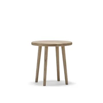 Miss Button round stool - Oak white oiled. low, Ø44x45 cm - Stolab