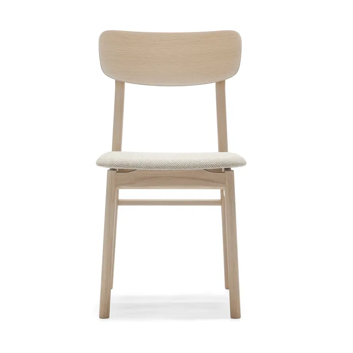 Prima Vista chair light matte lacquered oak - Textile Atto Driftwood V3576/01 grey - Stolab