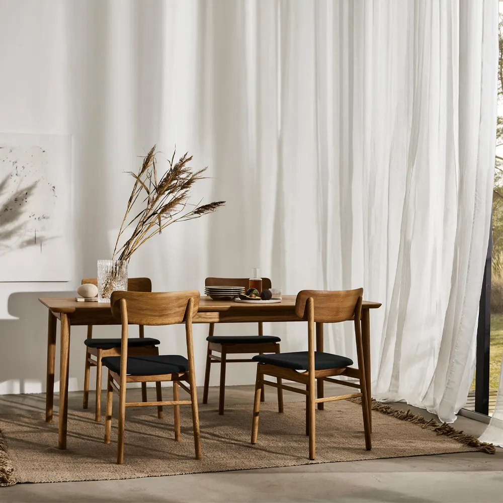 Prima Vista dining table, Oak natural oil-120cm-1 insert Stolab