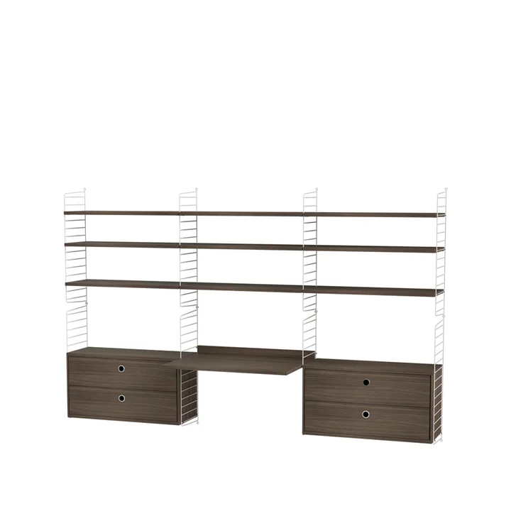 String office walnut & white - Combination F - String
