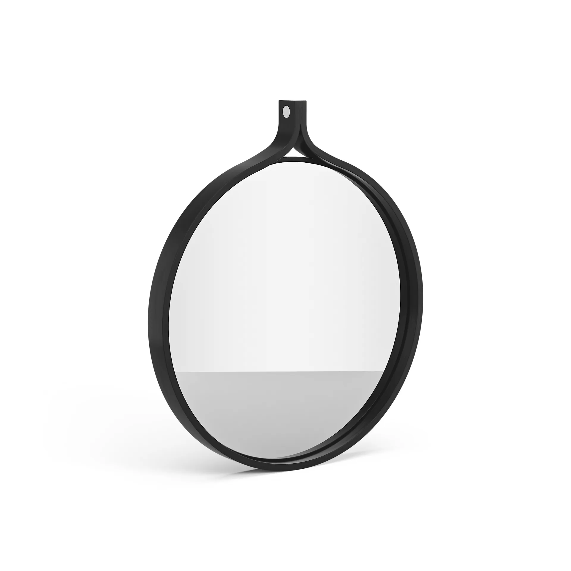 Comma Mirror round Ø40 cm, Ash black oiled Swedese