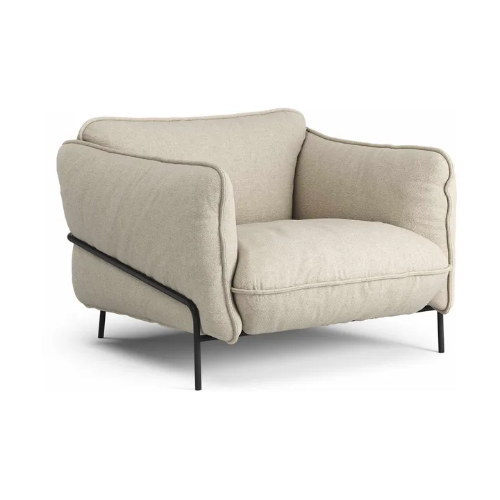 Continental armchair - Sealife Dark beige/white-black lacquered steel - Swedese
