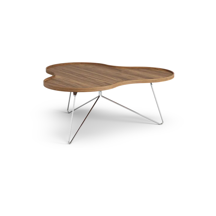 Flower mono table Special Edition 107x114 cm - H45 cm-lacquered walnut-chromed steel - Swedese