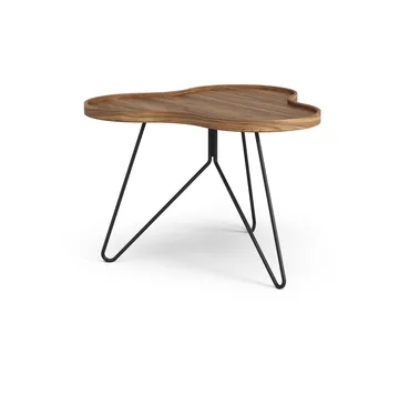 Flower mono table Special Edition 62x66 cm - H45 cm-lacquered walnut-black lacquered steel - Swedese