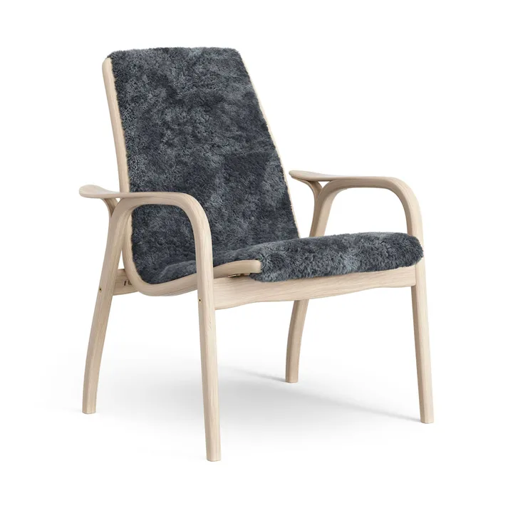 Laminett armchair - Sheepskin Charcoal-white pigmented oak - Swedese