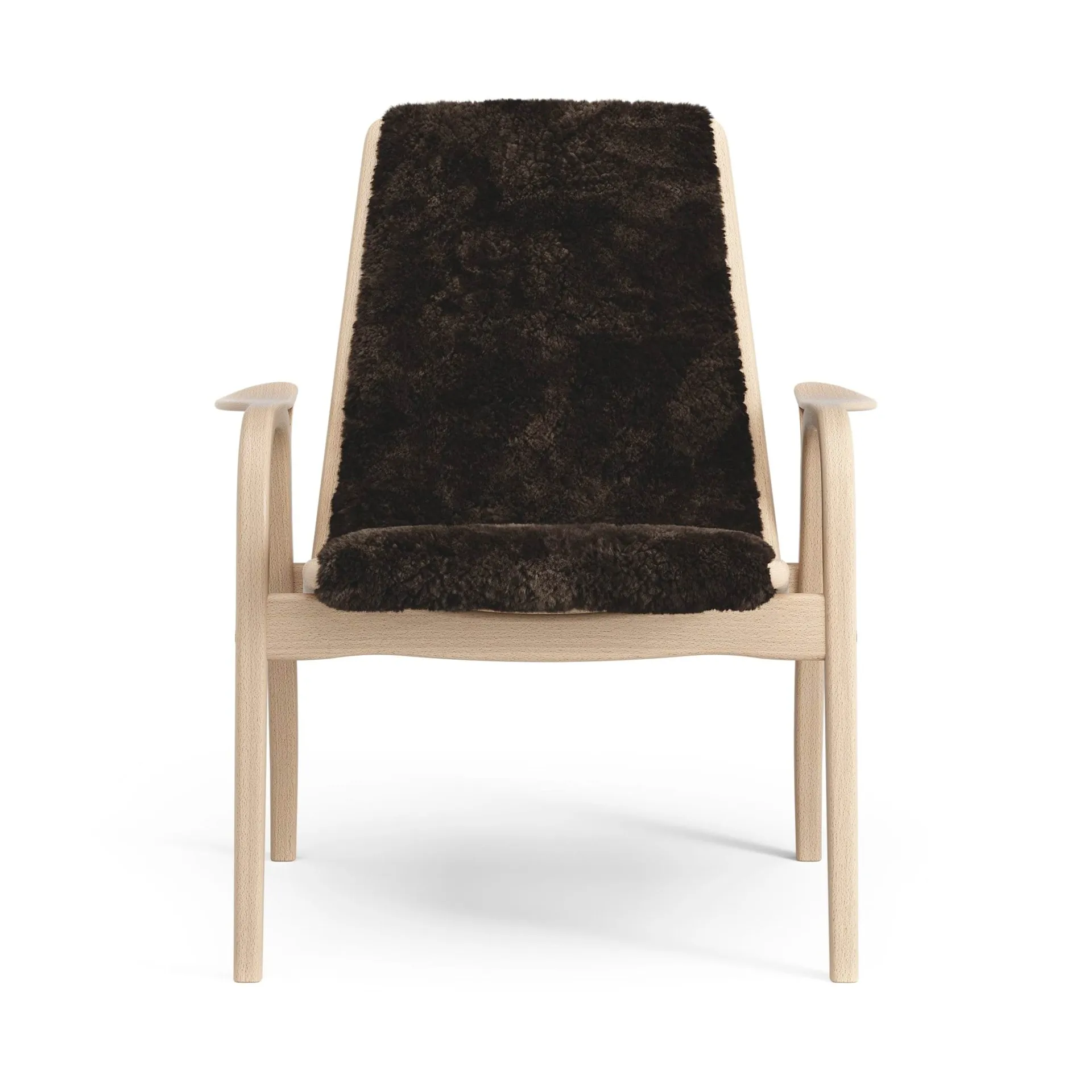 Laminett armchair, Sheepskin Espresso-lacquered beech Swedese