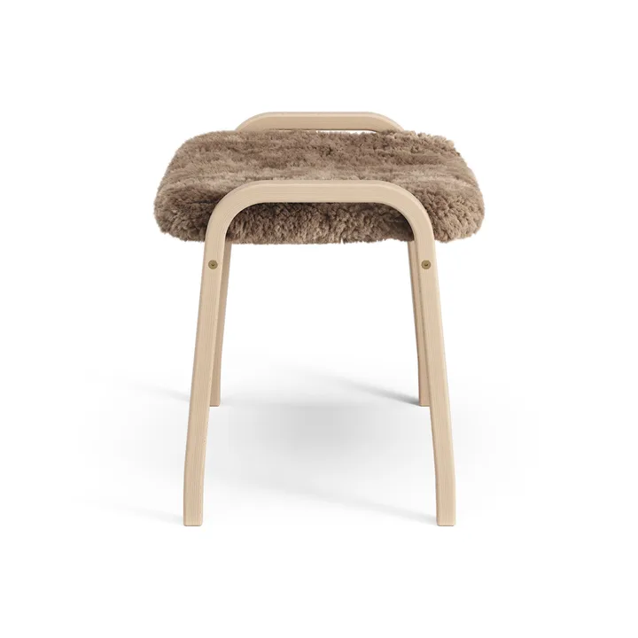 Lamini children's foot stool laquered beech/sheep skin - Sahara (nougat brown) - Swedese