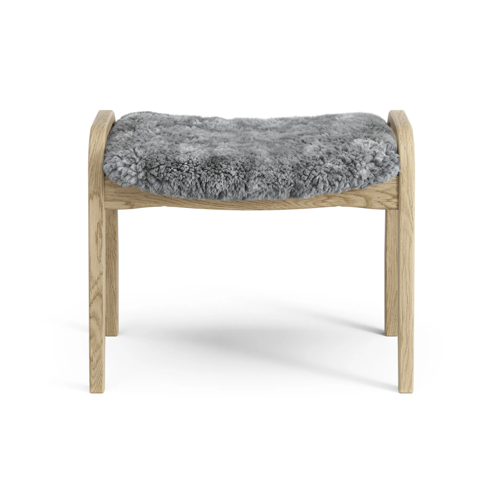 Lamini children's foot stool laquered oak/sheep skin, Scandinavian Grey (grey) Swedese
