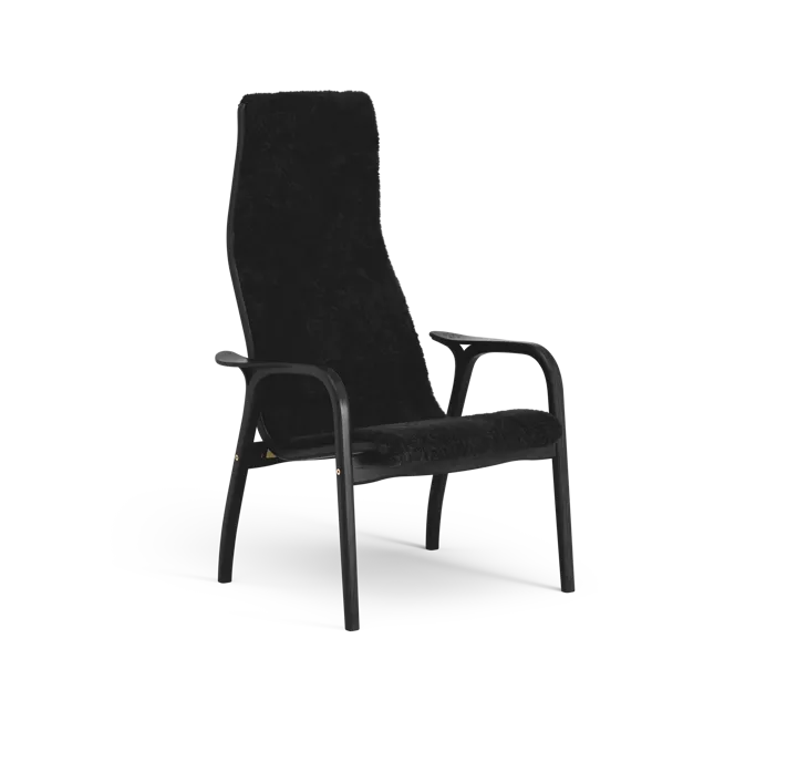 Lamino armchair - Sheepskin black-black stained beech - Swedese