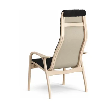 Lamino armchair - Sheepskin black-lacquered beech - Swedese