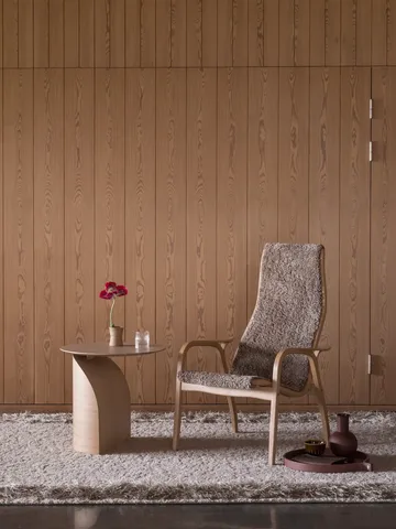 Lamino armchair - Sheepskin black-lacquered beech - Swedese