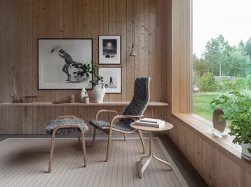 Lamino armchair - Sheepskin Espresso-lacquered beech - Swedese