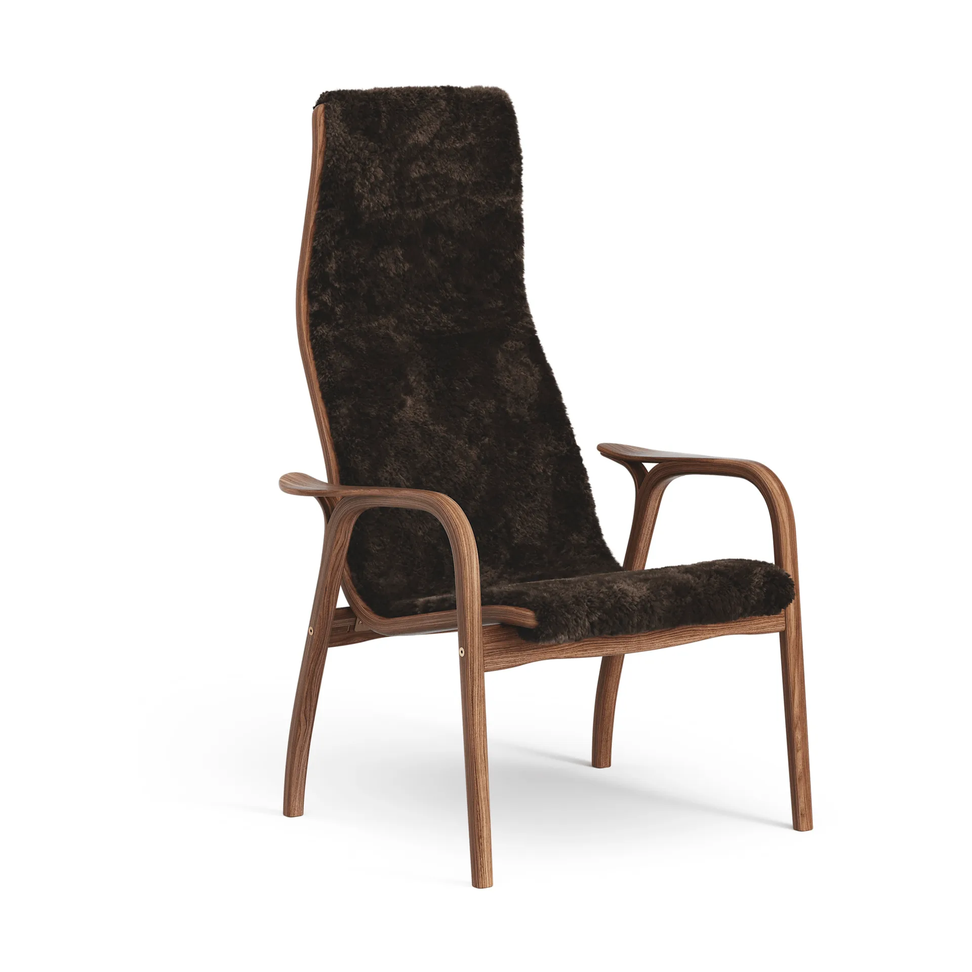 Lamino armchair, Sheepskin Espresso-oiled walnut Swedese