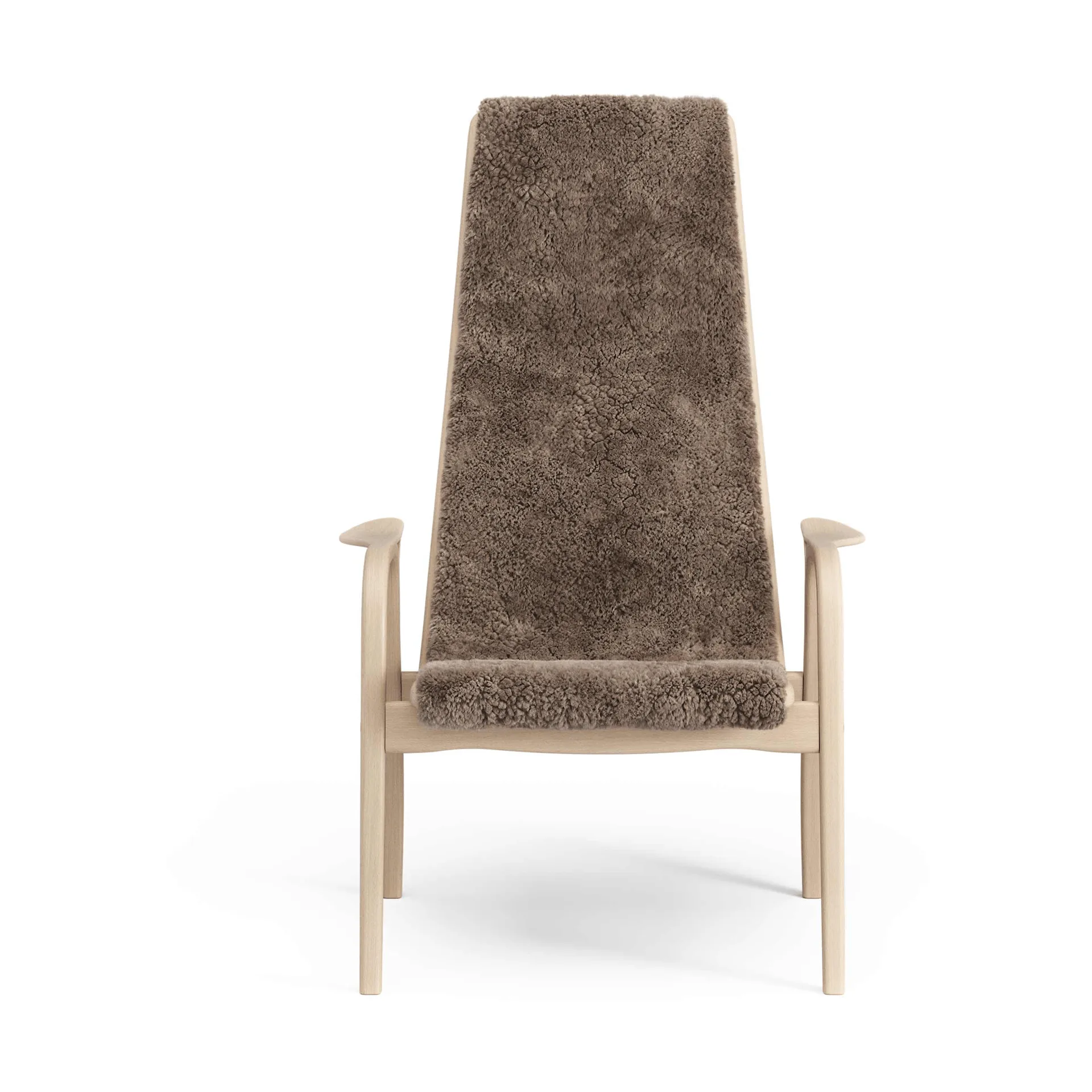 Lamino armchair, Sheepskin Sahara-lacquered beech Swedese