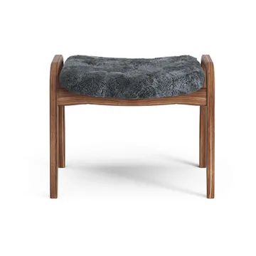 Lamino footstool - Sheepskin Charcoal-lacquered walnut - Swedese