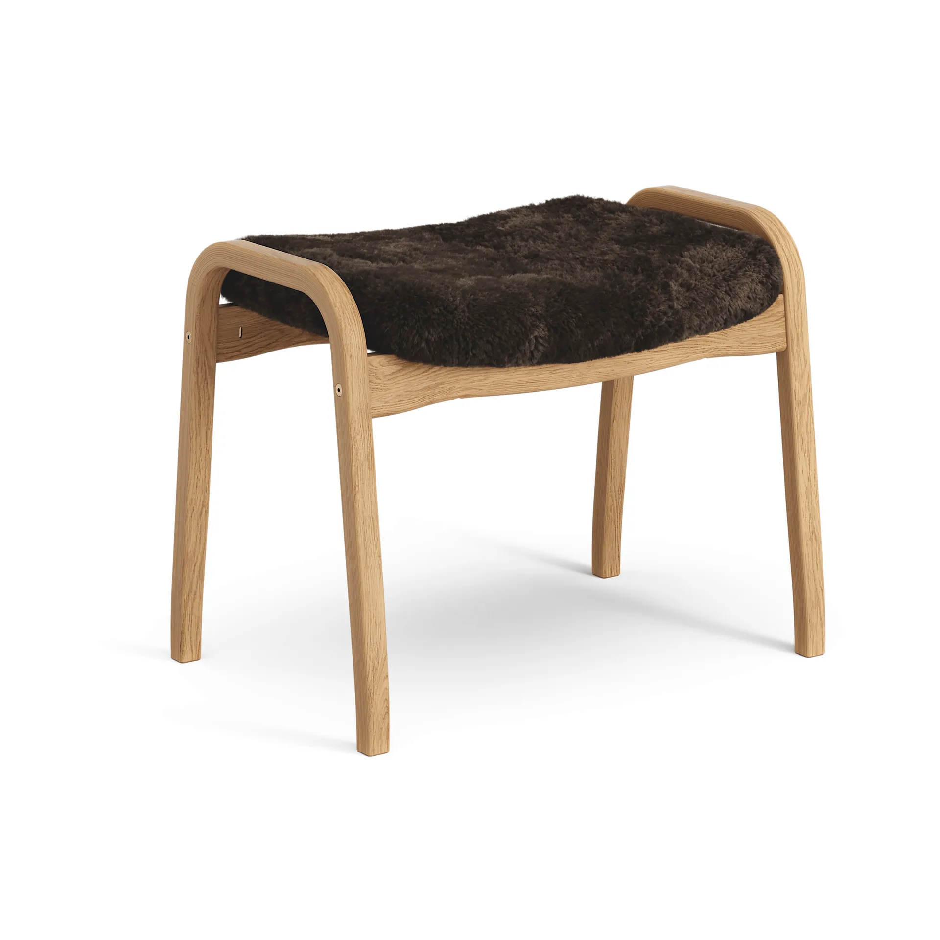 Lamino footstool, Sheepskin Espresso-oiled oak Swedese
