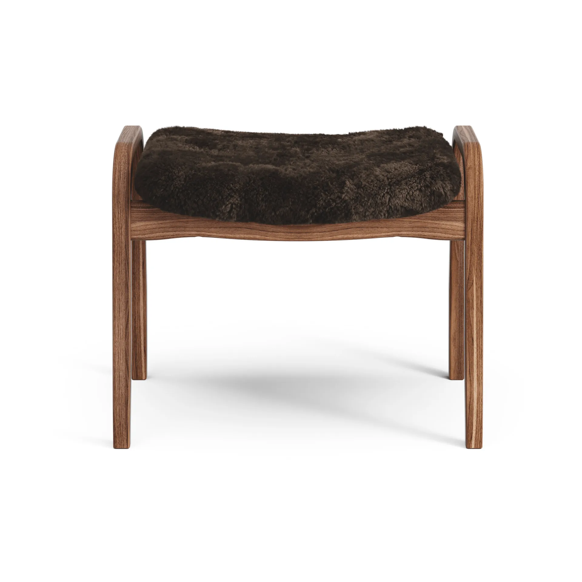 Lamino footstool, Sheepskin Espresso-oiled walnut Swedese