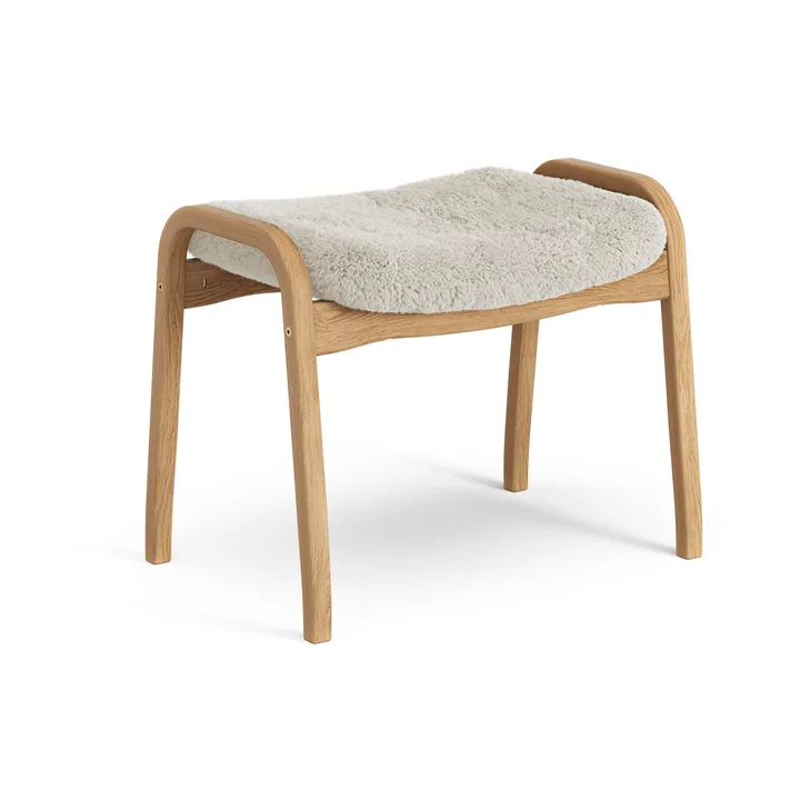 Lamino footstool - Sheepskin Moonlight-oiled oak - Swedese