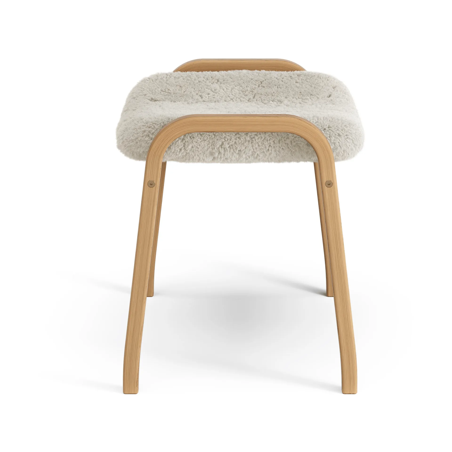 Lamino footstool, Sheepskin Moonlight-oiled oak Swedese