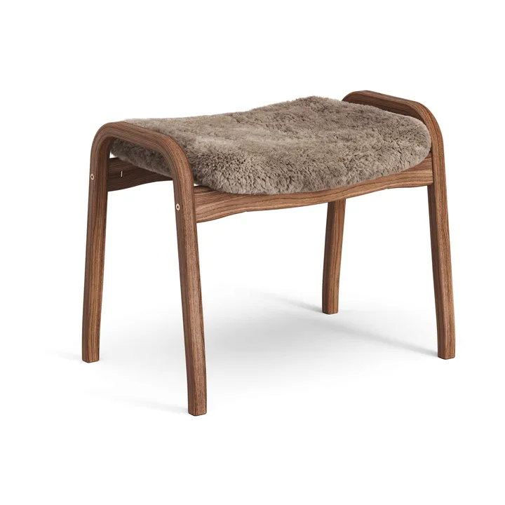 Lamino footstool - Sheepskin Sahara-lacquered walnut - Swedese