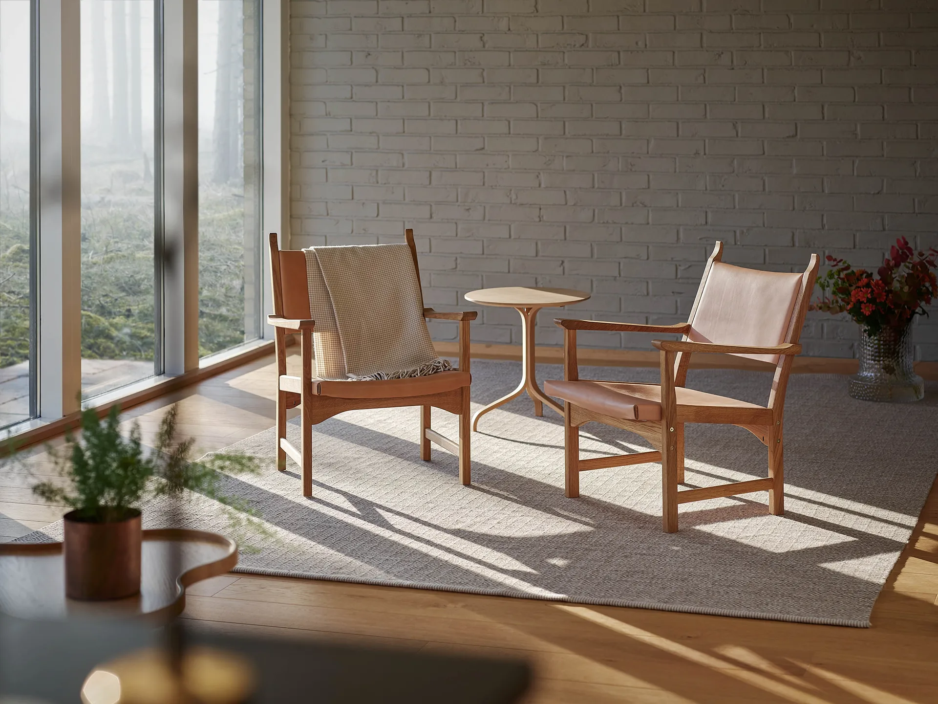 Lamino table Ø46x49 cm, Lacquered beech Swedese