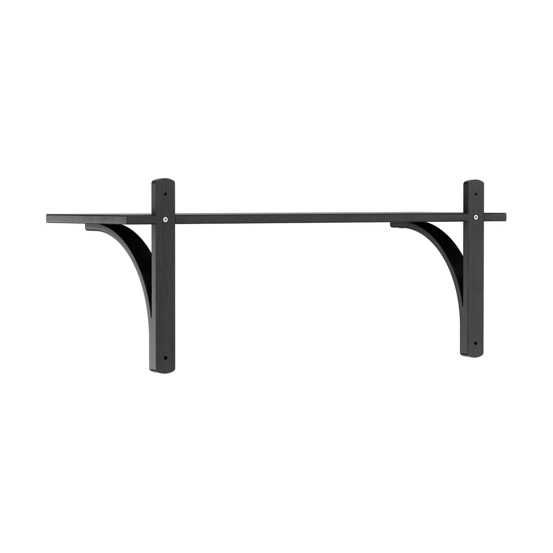 Levi shelf 1 shelf level, Black-stained ash-brass, 90 cm Swedese