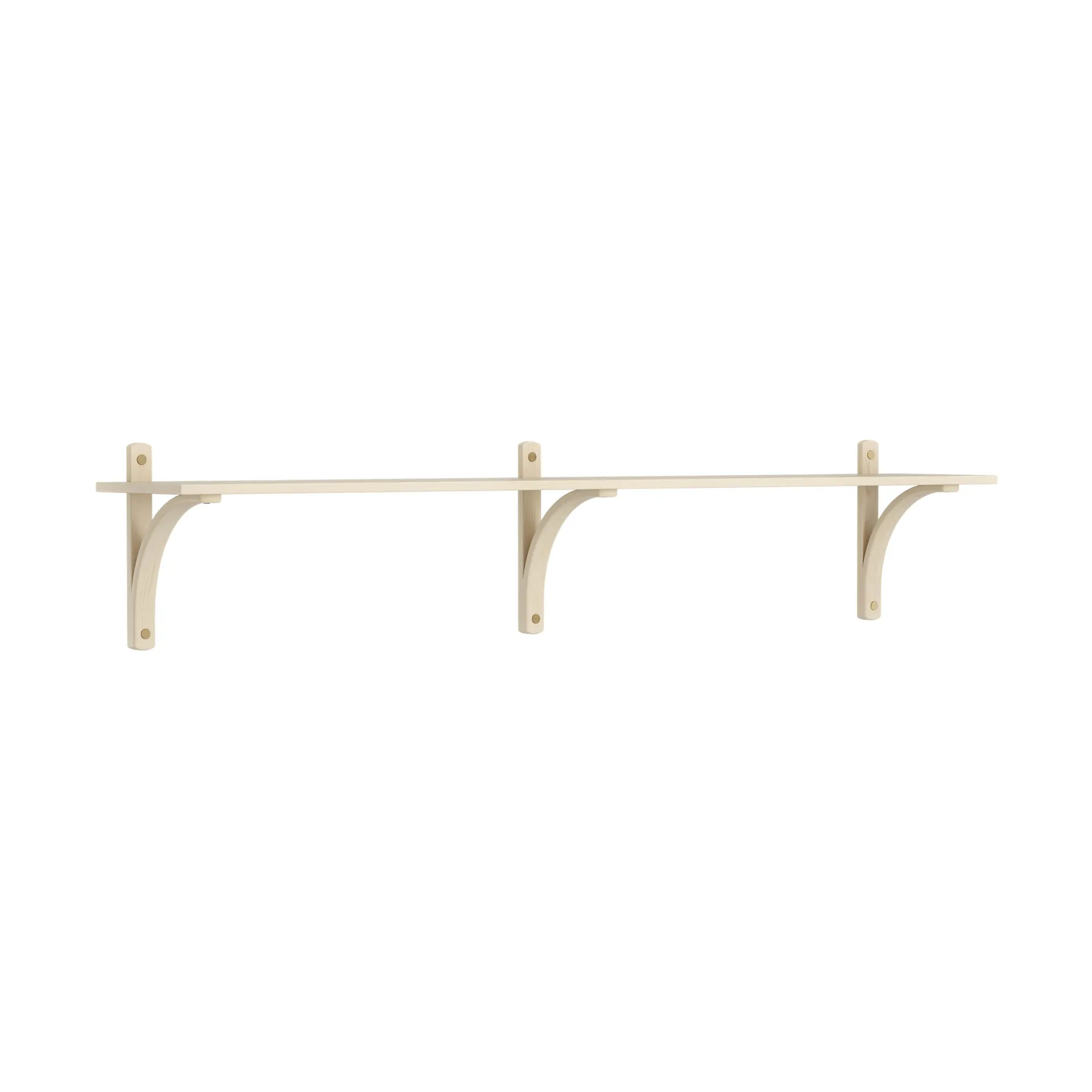 Levi shelf 1 shelf level, Natural lacquered ash-brass, 180 cm Swedese