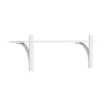 Levi shelf 1 shelf level - White lacquered ash-aluminium, 90 cm - Swedese