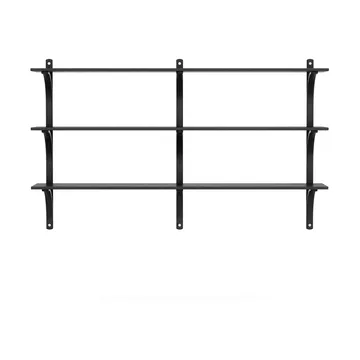 Levi shelf 3 shelves - Black-stained ash-aluminum, 180 cm - Swedese