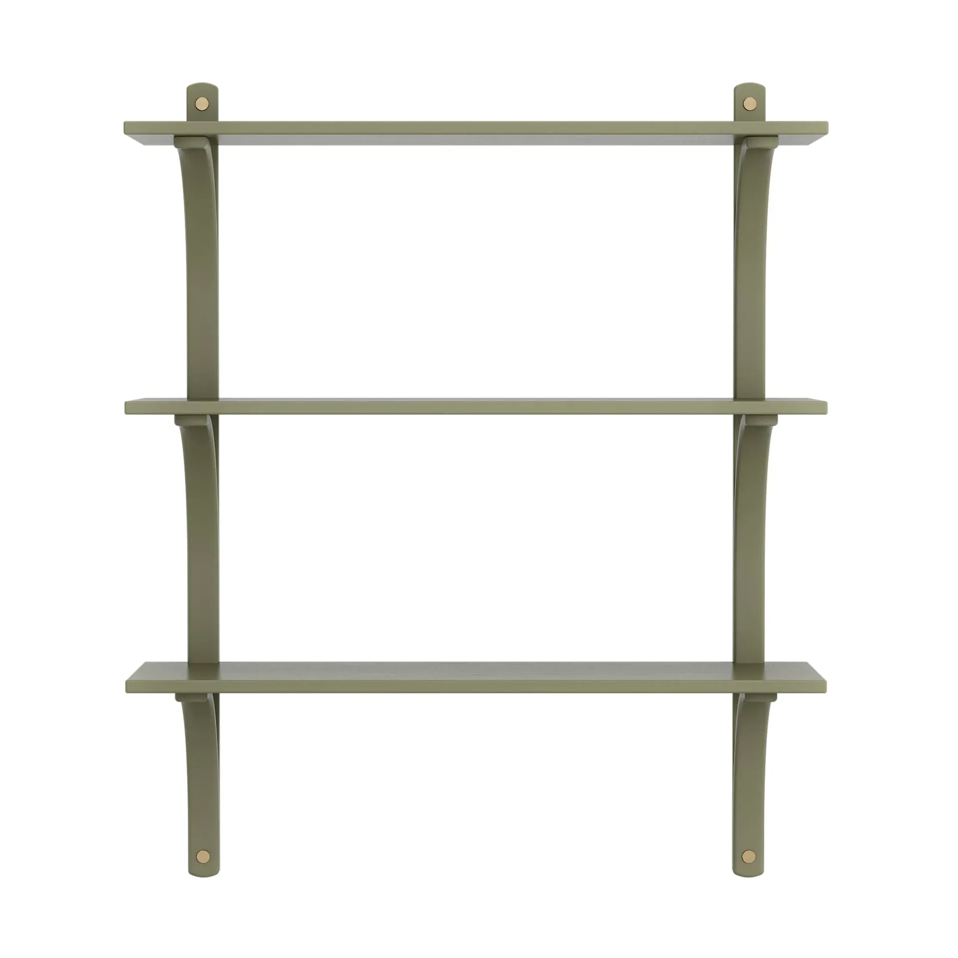 Levi shelf 3 shelves, Moss green-brass, 90 cm Swedese