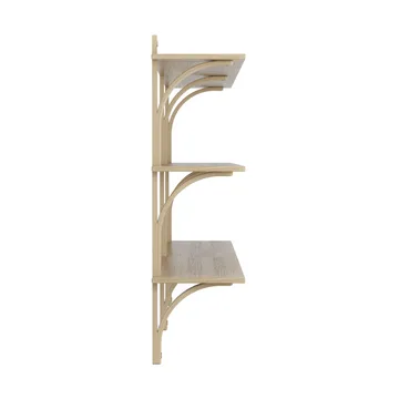 Levi shelf 3 shelves - Natural lacquered oak-brass, 180 cm - Swedese