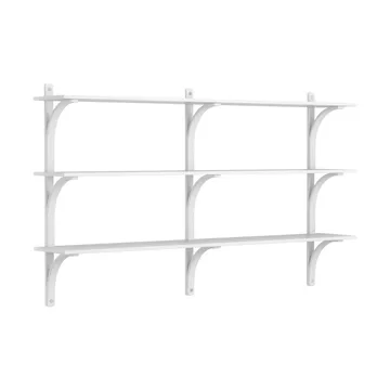 Levi shelf 3 shelves - White-stained ash-aluminium, 180 cm - Swedese