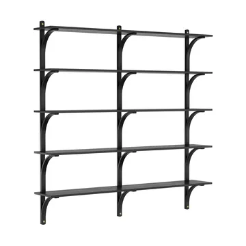 Levi shelf 5 shelves - Black-stained ash-brass, 180 cm - Swedese